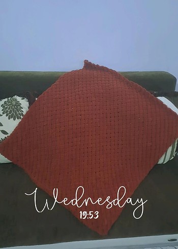 Sepet Desenli Kahverengi Örgü Çocuk Battaniyesi - Görsel 3