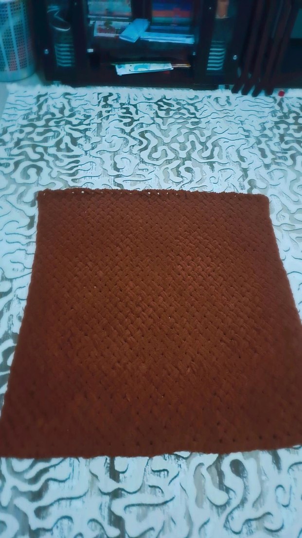 Sepet Desenli Kahverengi Örgü Çocuk Battaniyesi - Görsel 2