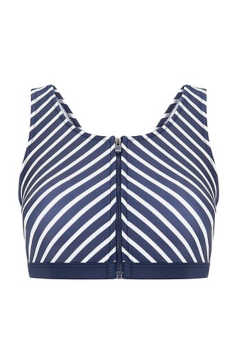 36 Beden Penti çizgili block halter bikini üstü