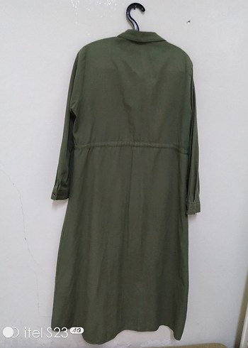 xl Beden Kadın Haki Keten Düğmeli hırka boy 125 cm iki kol arası 50 cm
