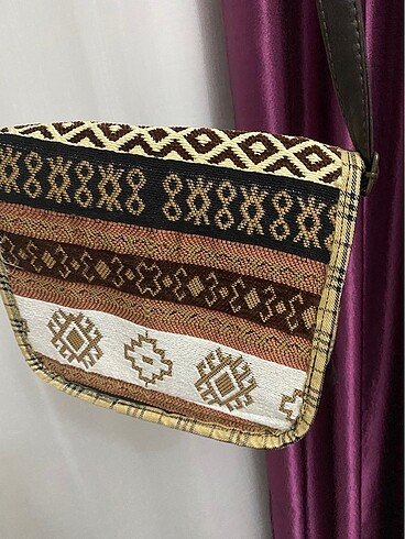  Beden kahverengi Renk Bohem Askılı Çanta