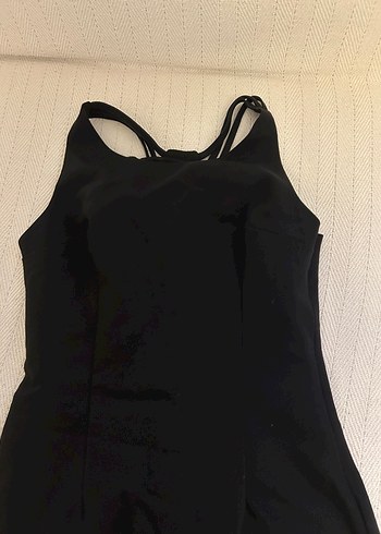 Siyah Drapeli V Yaka Midi Elbise - Görsel 3