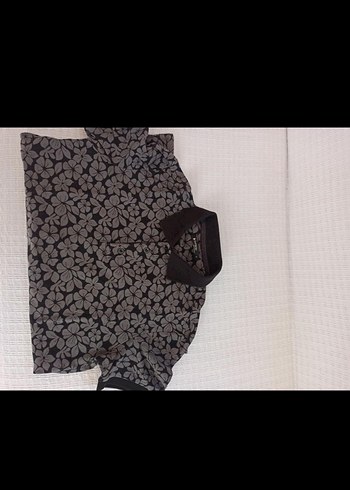 Defacto Düğmeli Siyah Gri Desenli Erkek Polo Tişört