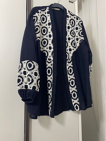 Kadın kimono dantelli tunik pareo