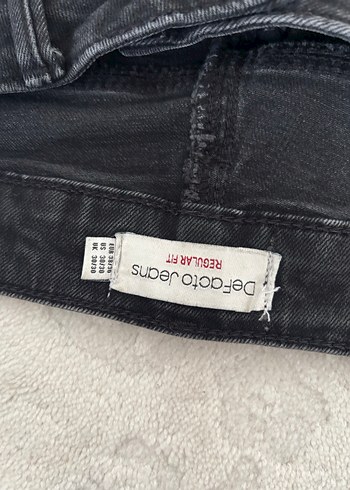 Kemer Detaylı Siyah Kadın Jean erkek okul pantolon siyah - Görsel 2