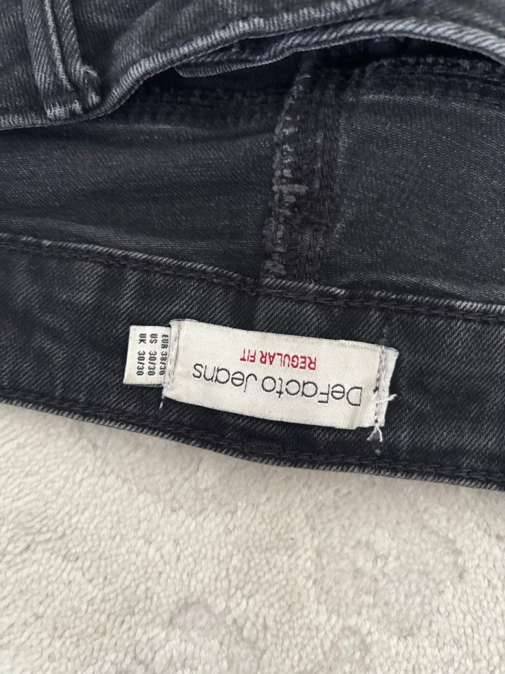 Kemer Detaylı Siyah Kadın Jean erkek okul pantolon siyah - Görsel 2