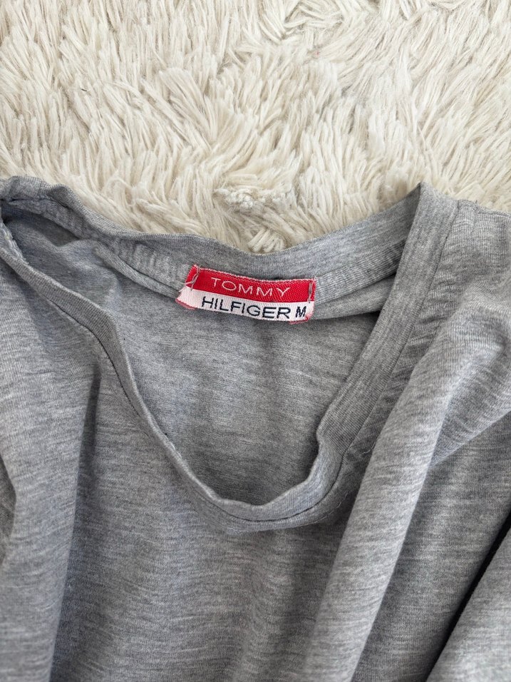 Tommy Jeans Gri Oversize Pamuk Tişört - Görsel 2