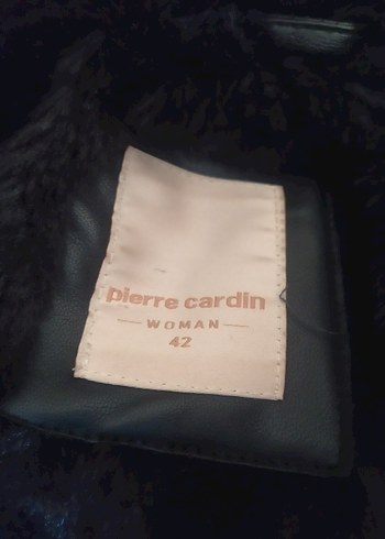 Pierre Cardin Siyah Kürklü Deri Kadın Biker Ceket
