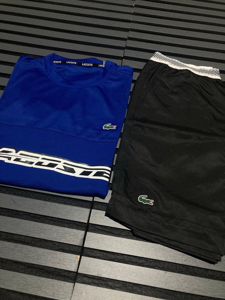 Lacoste Mavi Velcro Detaylı Erkek Tişört - Görsel 2