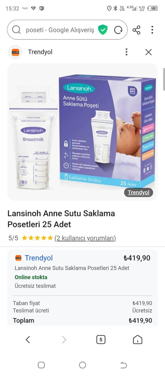 Lansinoh Anne Sütü Saklama Poşeti 25'li - Görsel 5