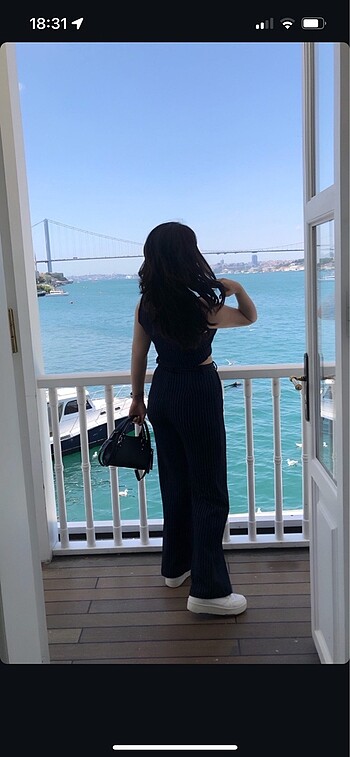 Lacivert Çizgili Trend Takım