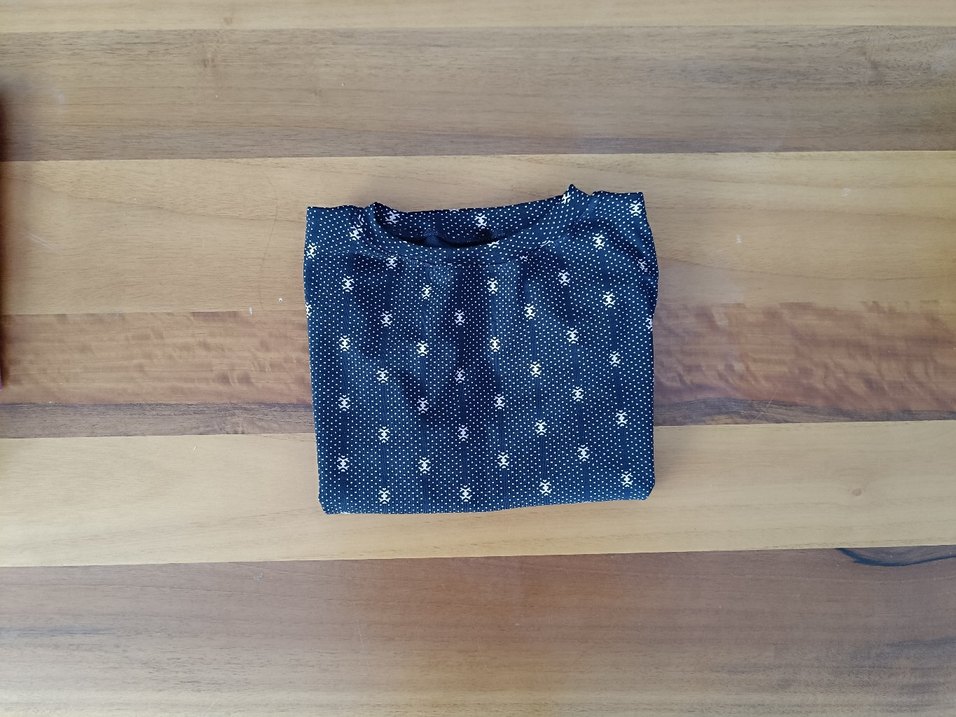 kız çocuk lacivert minik desenli pamuk tişört - Görsel 4