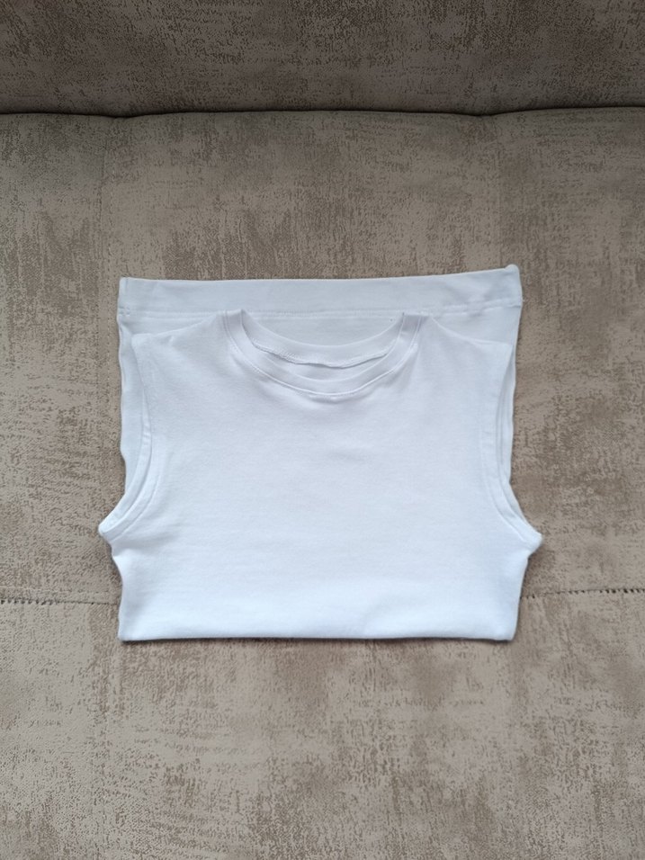 Beyaz Çocuk Atlet %100 pamuk / özel dikim - Görsel 3