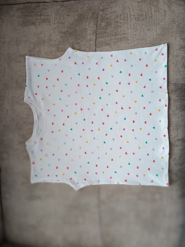 Beyaz Pamuklu Kız Çocuk Kalp Desenli Bluz 
S/XS - Görsel 3