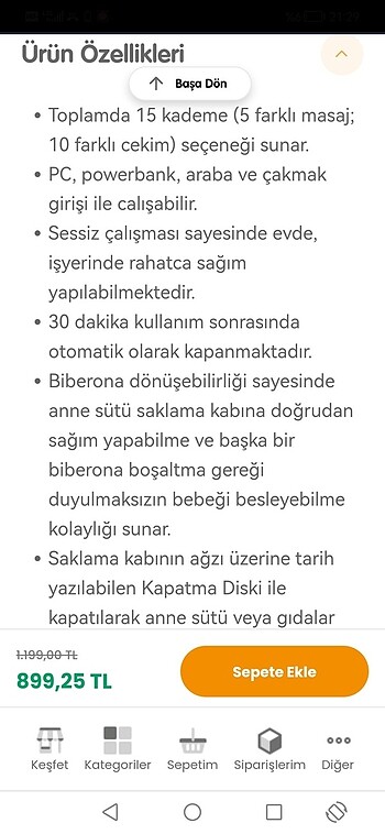  Beden Renk Mamajoo elektrikli süt sağma makinesi