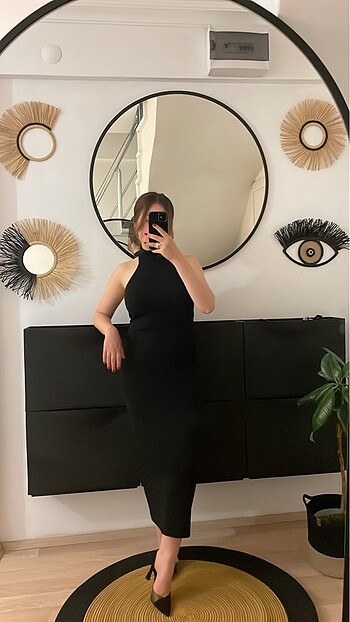 Trendyol & Milla SIRT DEKOLTE SİYAH ELBİSE