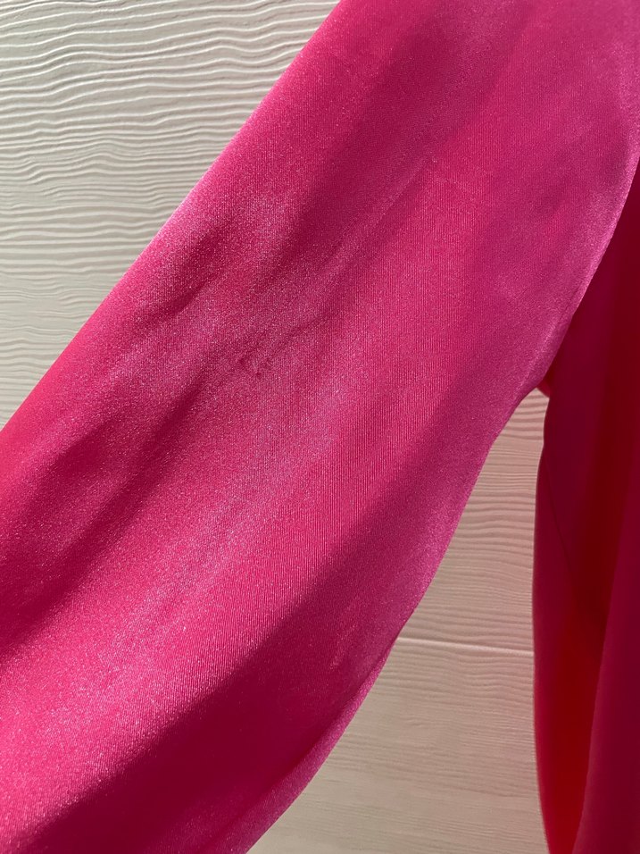 Parlak Pembe saten gömlek - Görsel 2