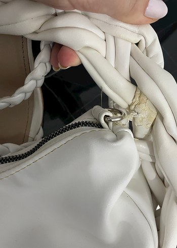 Beyaz örgü bohem Detaylı Kadın Topuklu Terlik - Görsel 2