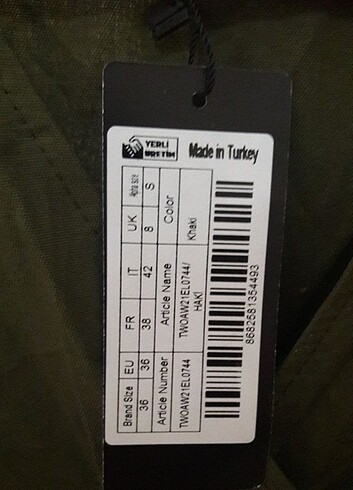 s Beden Haki yeşil elbise s beden