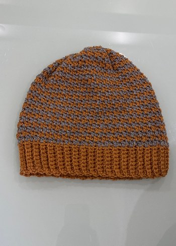 Bordo Örgü Kadın Bere Siyah Kalp Desenli - Görsel 7