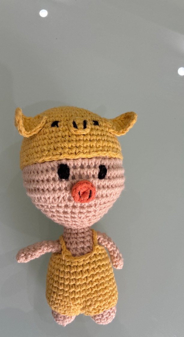 Renkli Sarı Örgü Peluş Oyuncak - Görsel 2