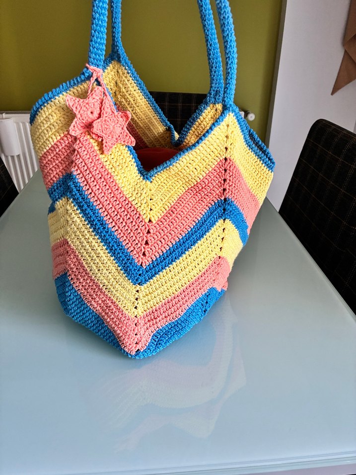 Renkli Örgü Bohem Kadın Çantası - Görsel 2
