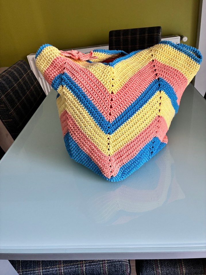 Renkli Örgü Bohem Kadın Çantası - Görsel 3