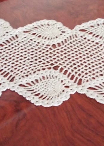 Bohem Tarzı El Örgüsü Masa Örtüsü runner - Görsel 2