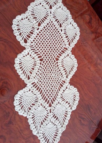 Bohem Tarzı El Örgüsü Masa Örtüsü runner - Görsel 3