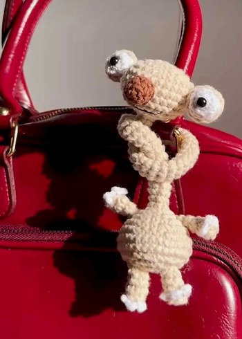 Renkli Bej Peluş Oyuncak çanta araba süsü sid - Görsel 4