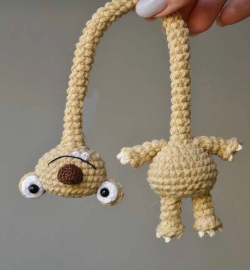 Renkli Bej Peluş Oyuncak çanta araba süsü sid - Görsel 2