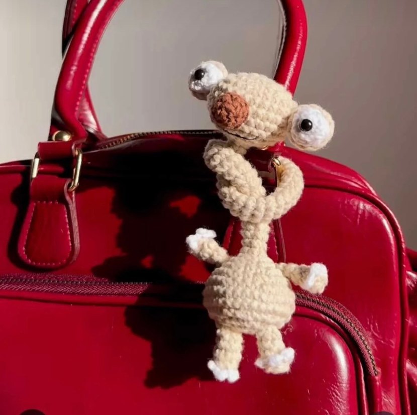 Renkli Bej Peluş Oyuncak çanta araba süsü sid - Görsel 4