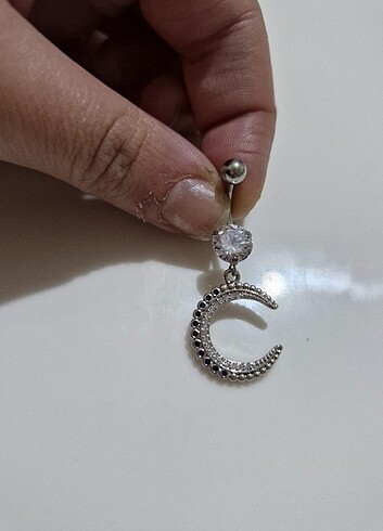 Çelik hilal göbek piercingi - Görsel 2