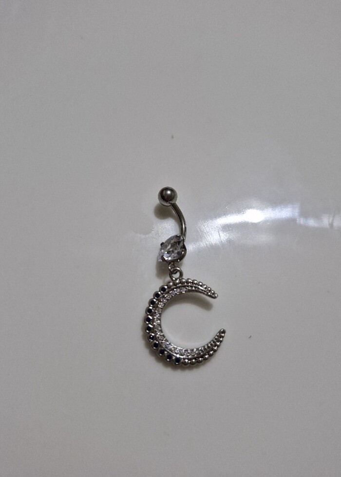 Çelik hilal göbek piercingi - Görsel 3