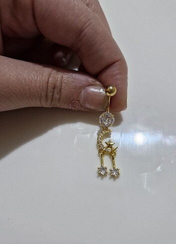 Çelik hilal yıldız göbek piercingi - Görsel 2