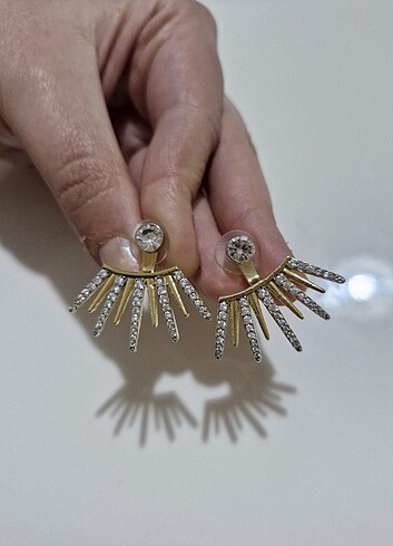 Beden altın Renk Xuping gold gümüş yelpaze küpe