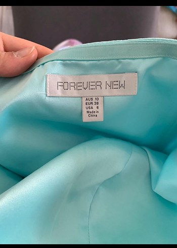 Forever New Turkuaz Drapeli Midi Tek Omuz Abiye Elbise