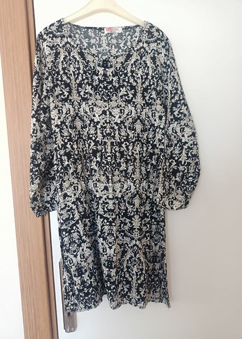 Gri Bohem Desenli Hamile Tunik