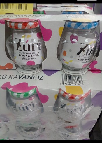 Renkli Kapaklı Cam Kavanoz