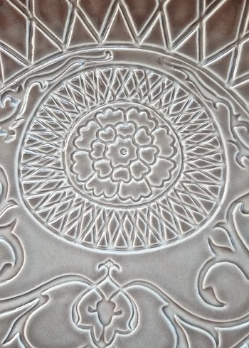 Kahverengi Desenli  Tararım Tabak - Görsel 2