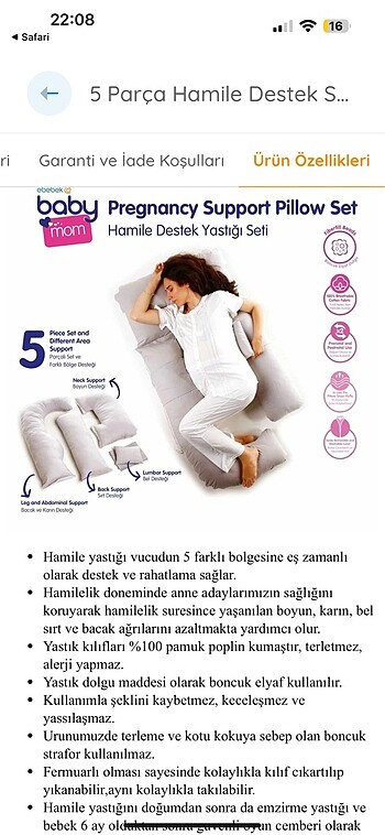 Hamile yastığı(baby mom)