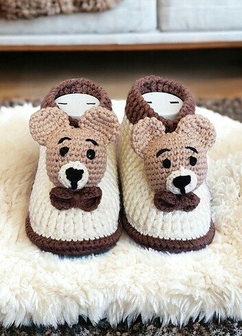 17 Beden Amigurumi ayıcıklı bebek botu