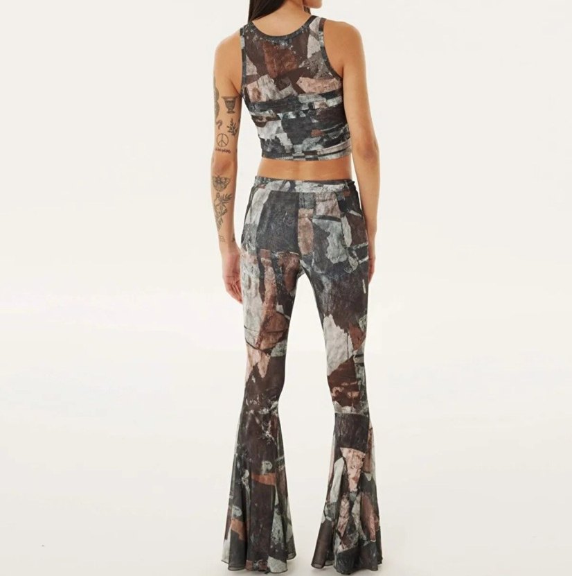 Twist baskılı flate fit pantolon ve üst - Görsel 4