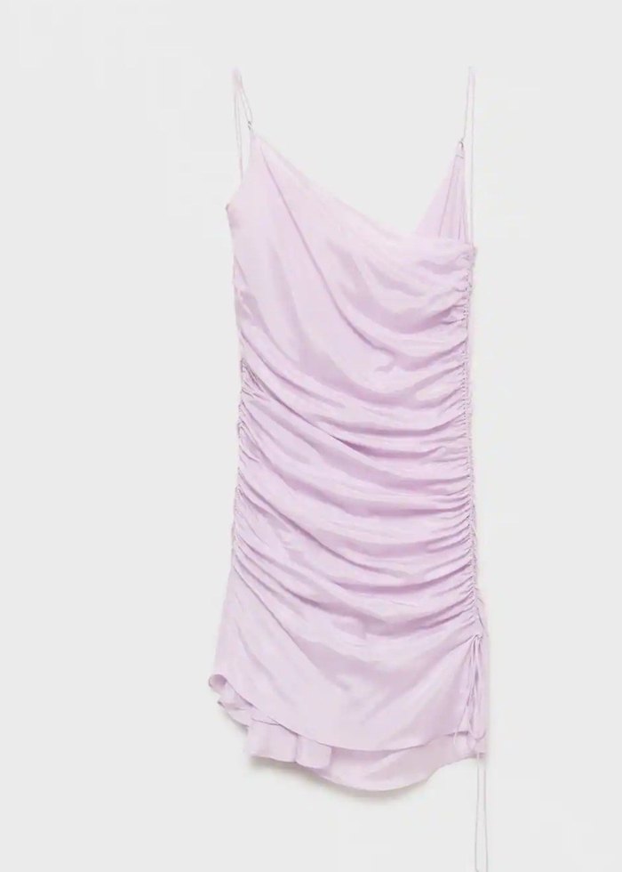 Mango saten apreli drape elbise - Görsel 5