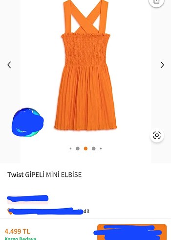 Twist Turuncu Midi Elbise - Görsel 5