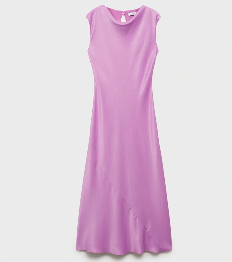 Mango midi boy saten elbise - Görsel 4