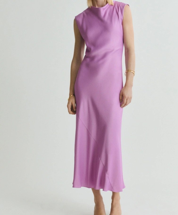 Mango midi boy saten elbise - Görsel 2