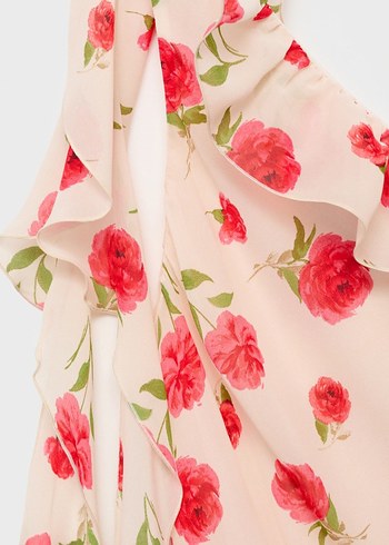 Mango çiçekli fırfırlı elbise - Görsel 5