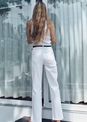 Zara zara high rise long length jeans