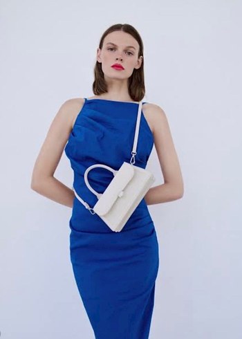 Zara Beyaz Deri Kadın El Çantası